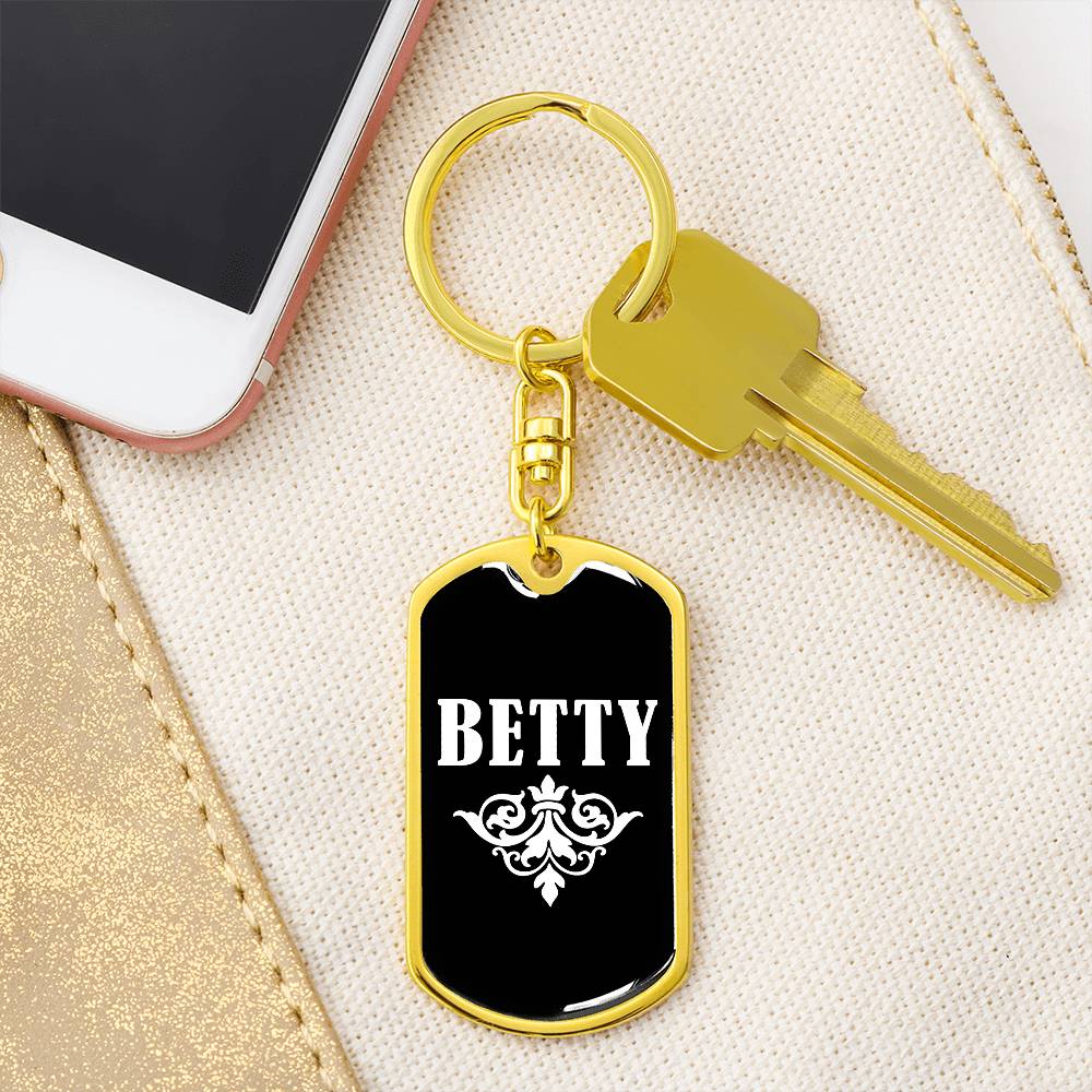 Betty v03a - Luxury Dog Tag Keychain