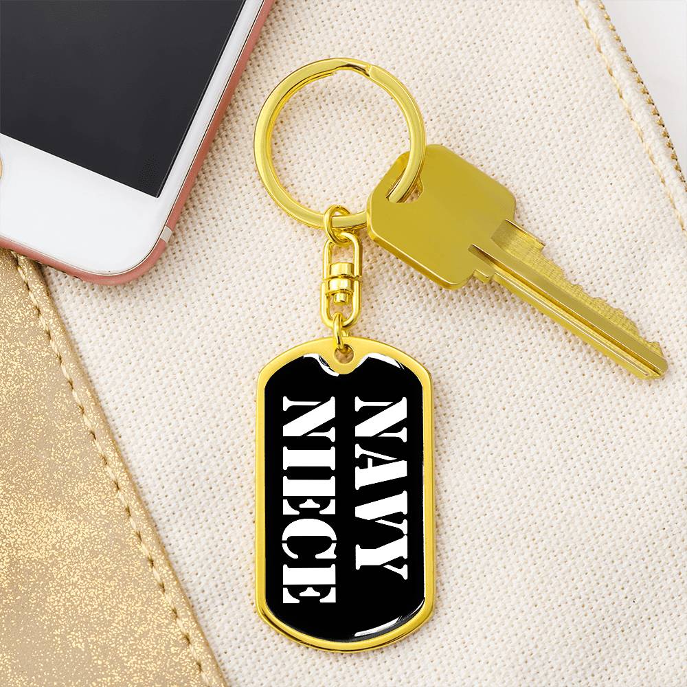 Navy Niece v3 - Luxury Dog Tag Keychain
