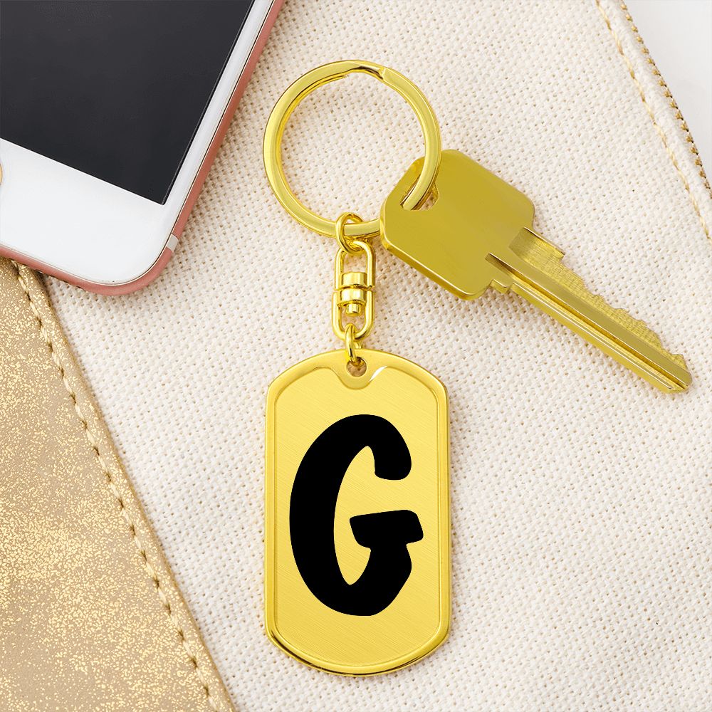 Initial G v1b - Luxury Dog Tag Keychain