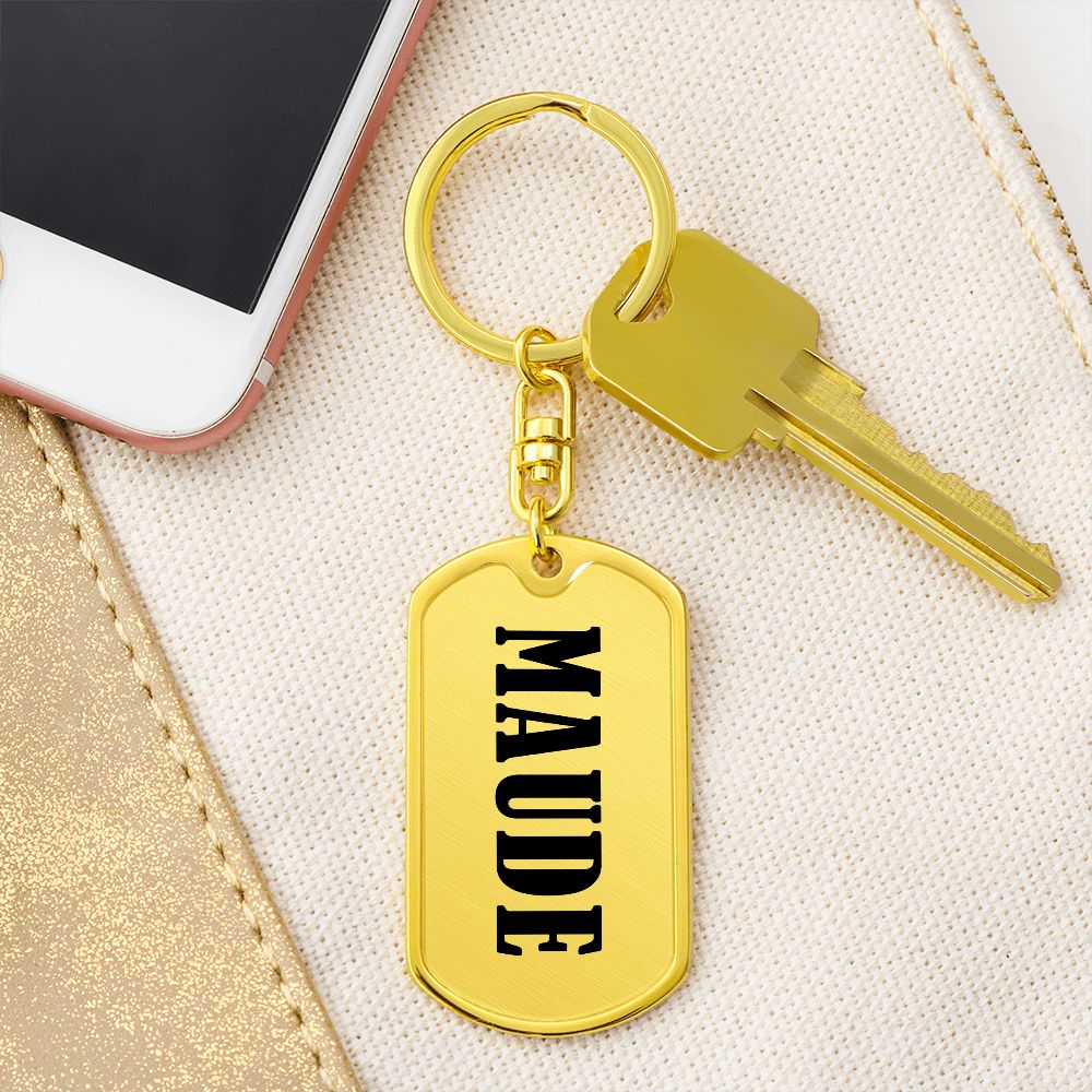 Maude v01 - Luxury Dog Tag Keychain