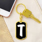 Initial T v3b - Luxury Dog Tag Keychain