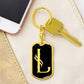 Initial L v001-12 - Luxury Dog Tag Keychain