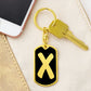 Initial X v2b - Luxury Dog Tag Keychain