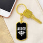 Alice v03a - Luxury Dog Tag Keychain