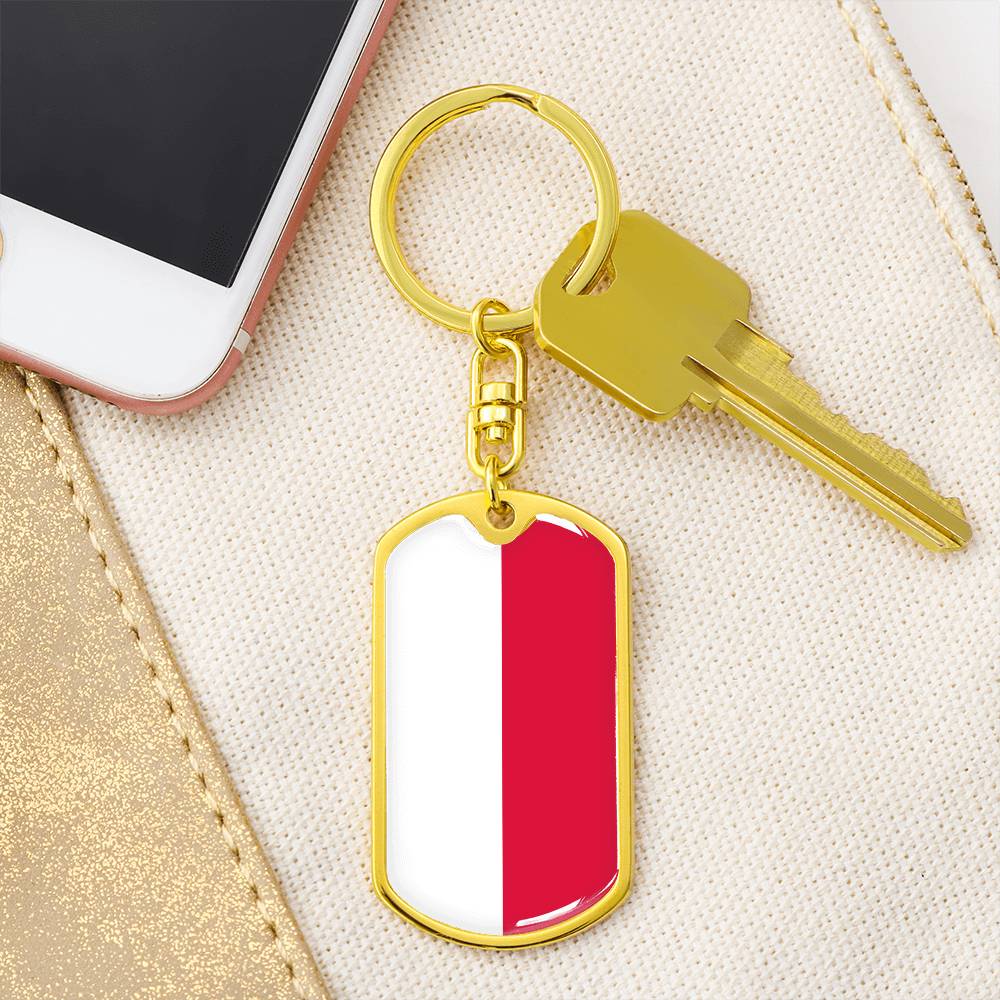 Polish Flag - Luxury Dog Tag Keychain