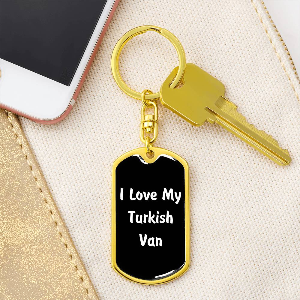 Love My Turkish Van v3 - Luxury Dog Tag Keychain