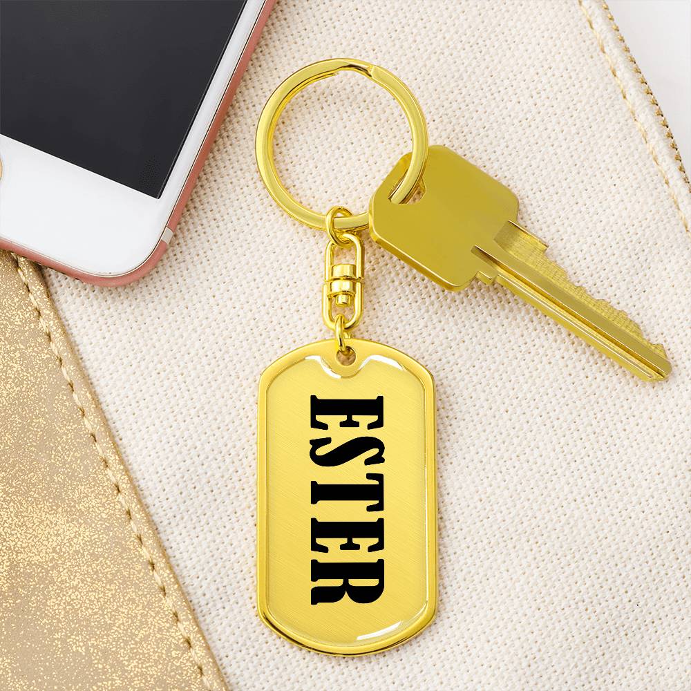 Ester v01 - Luxury Dog Tag Keychain