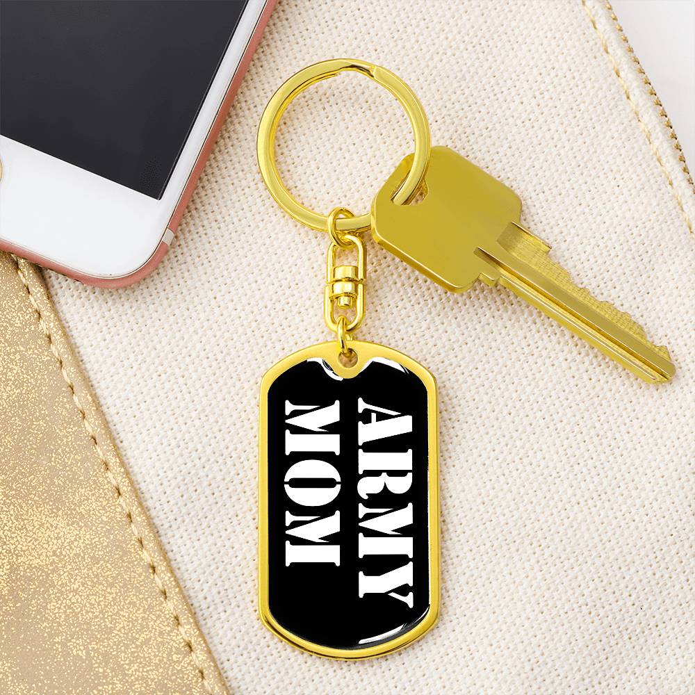 Army Mom v3 - Luxury Dog Tag Keychain