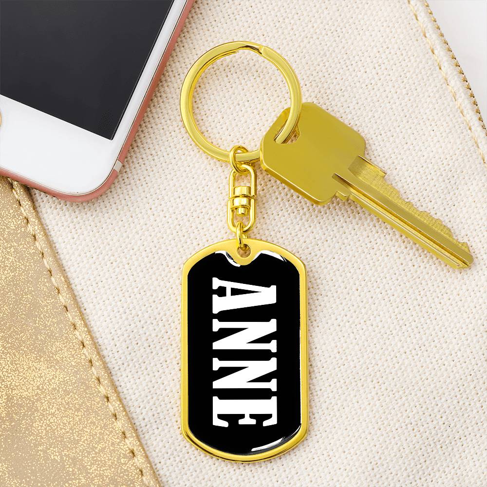 Anne v01w - Luxury Dog Tag Keychain