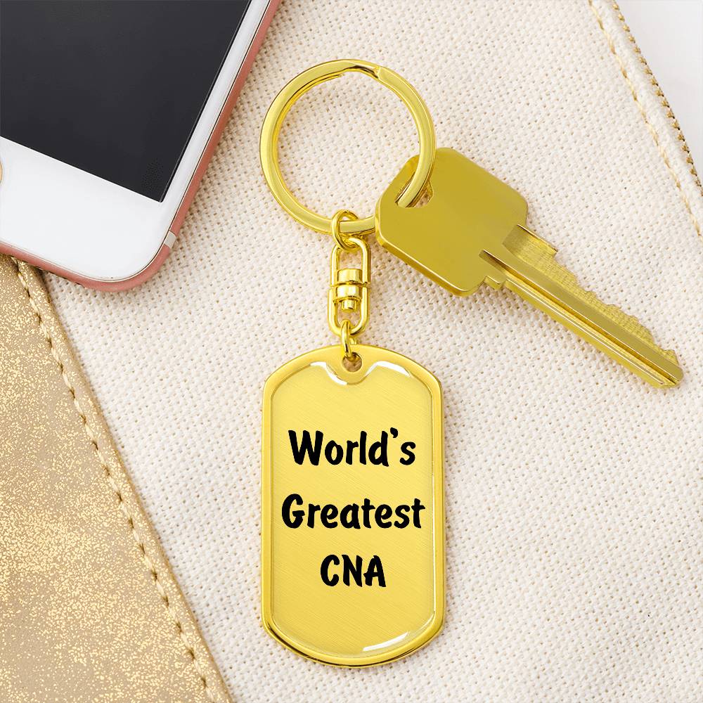 World's Greatest CNA - Luxury Dog Tag Keychain
