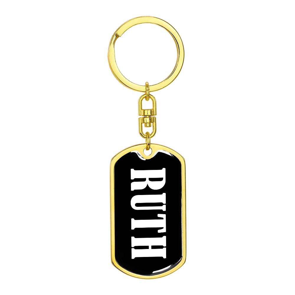 Ruth v01w - Luxury Dog Tag Keychain
