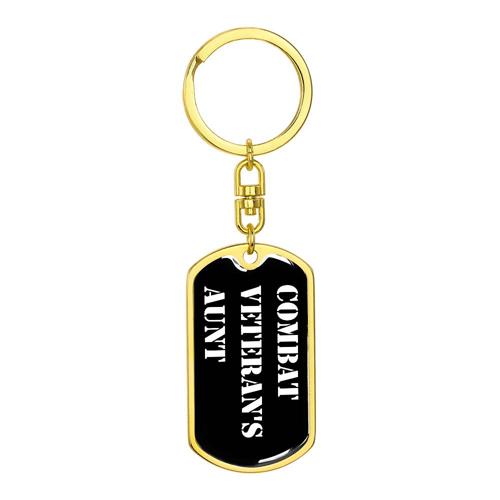 Combat Veteran's Aunt v3 - Luxury Dog Tag Keychain