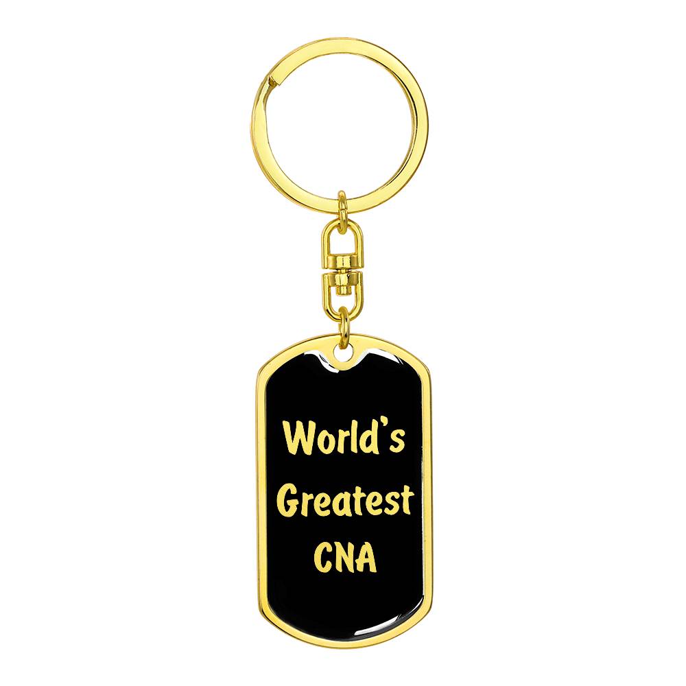 World's Greatest CNA v2 - Luxury Dog Tag Keychain