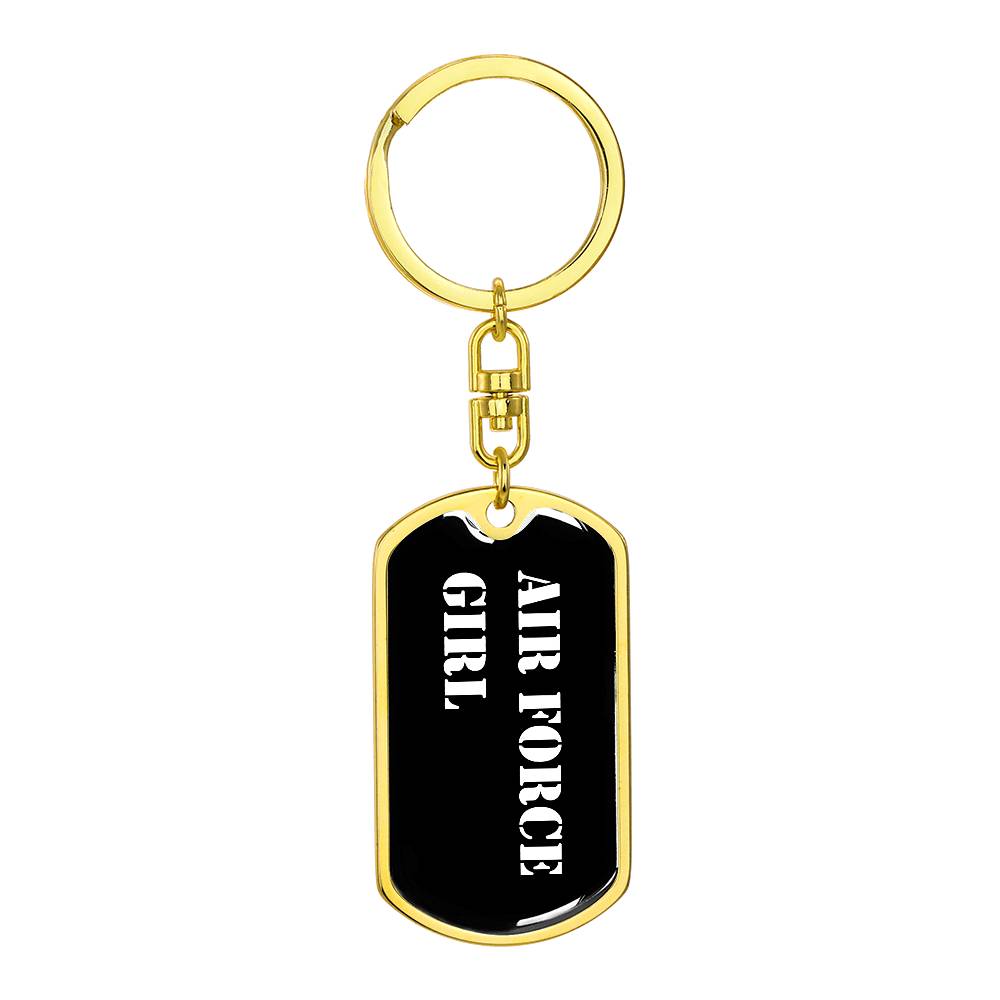 Air Force Girl v3 - Luxury Dog Tag Keychain
