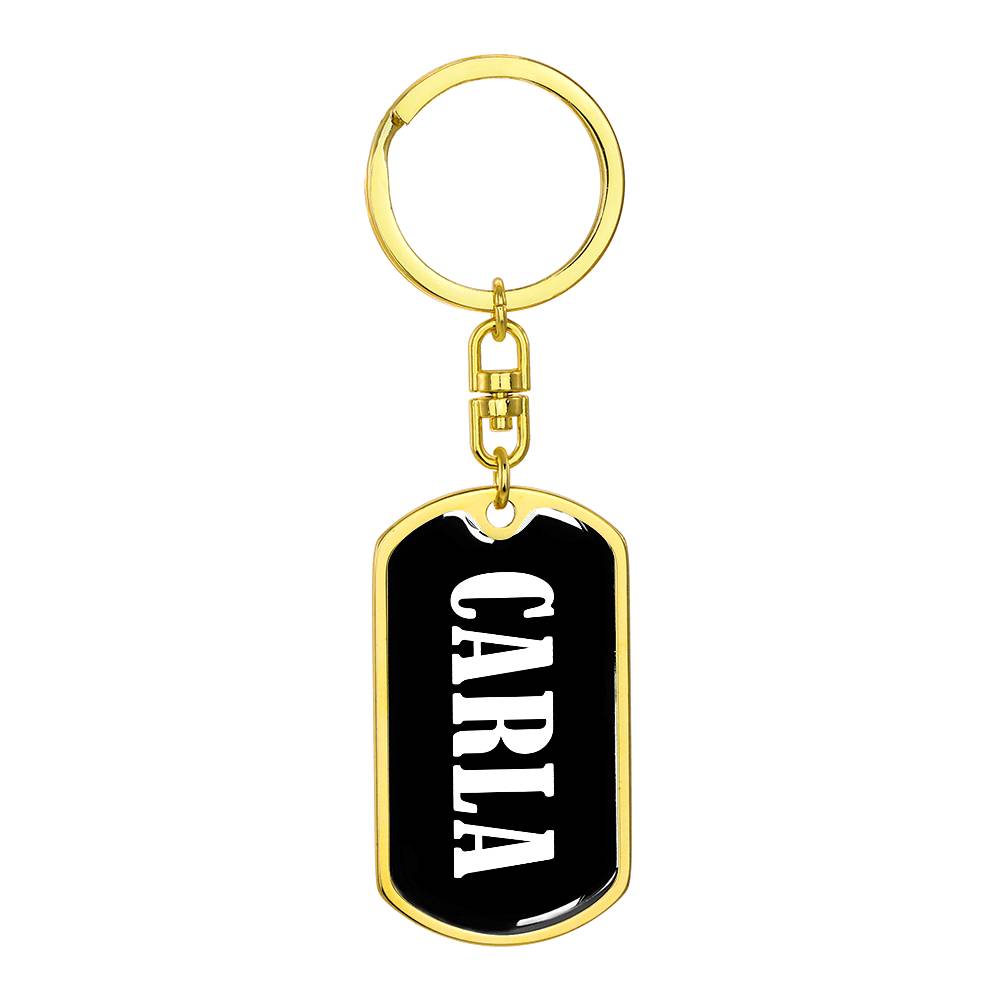 Carla v01w - Luxury Dog Tag Keychain