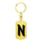 Initial N v1b - Luxury Dog Tag Keychain