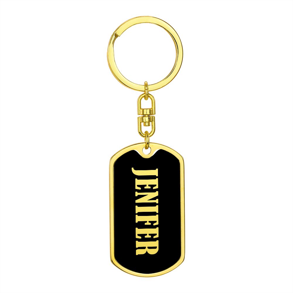 Jenifer v02 - Luxury Dog Tag Keychain