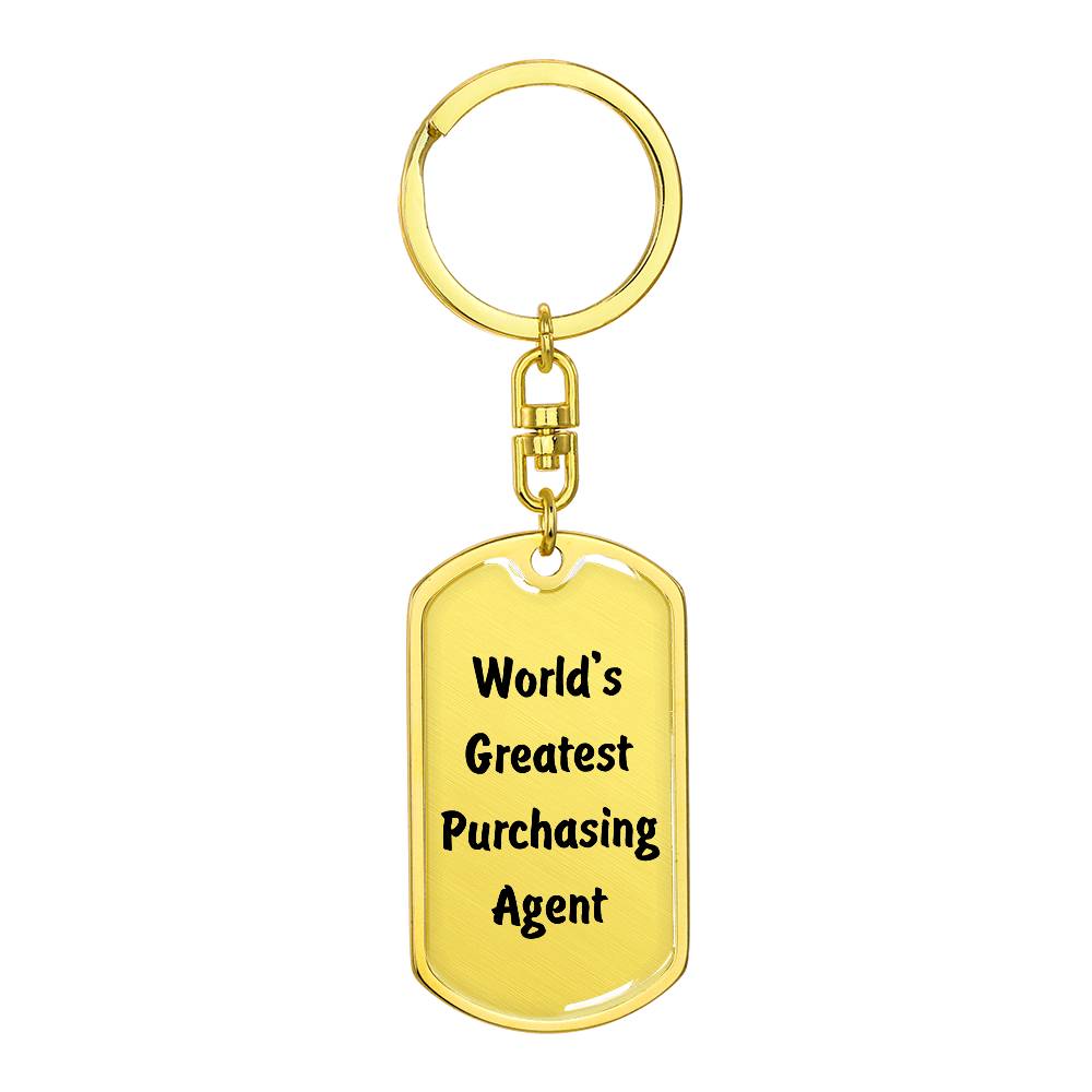 World's Greatest Purchasing Agent - Luxury Dog Tag Keychain
