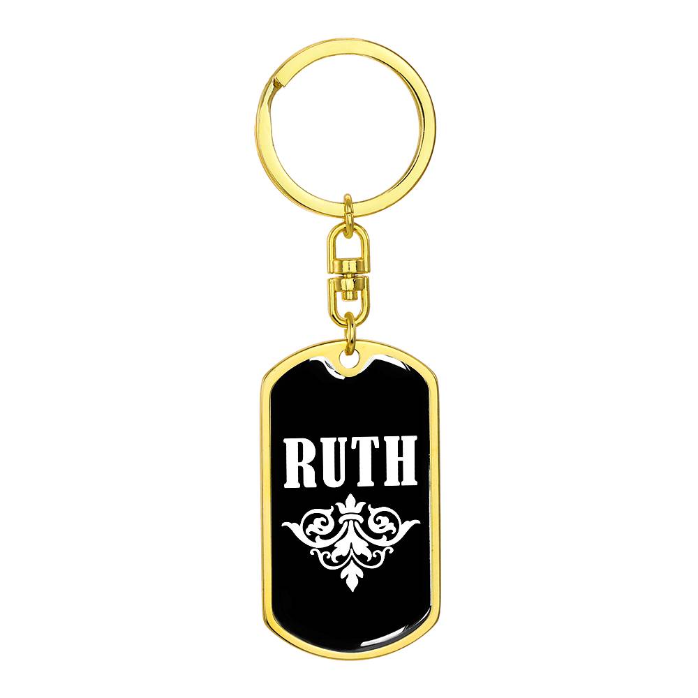 Ruth v03a - Luxury Dog Tag Keychain