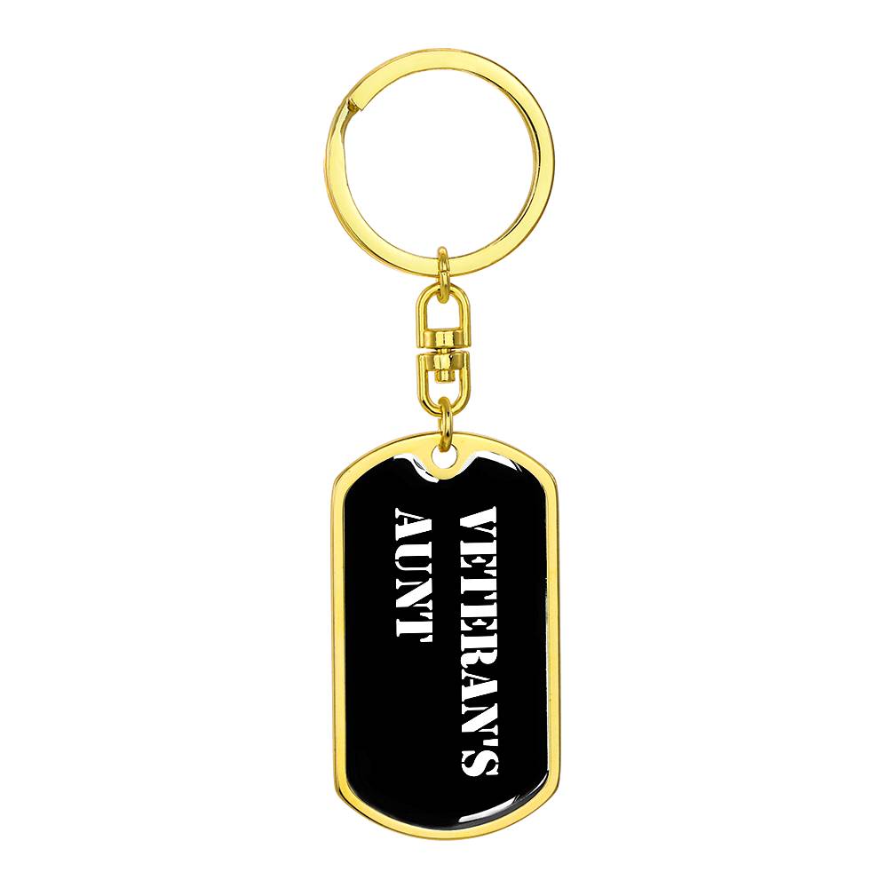 Veteran's Aunt v3 - Luxury Dog Tag Keychain