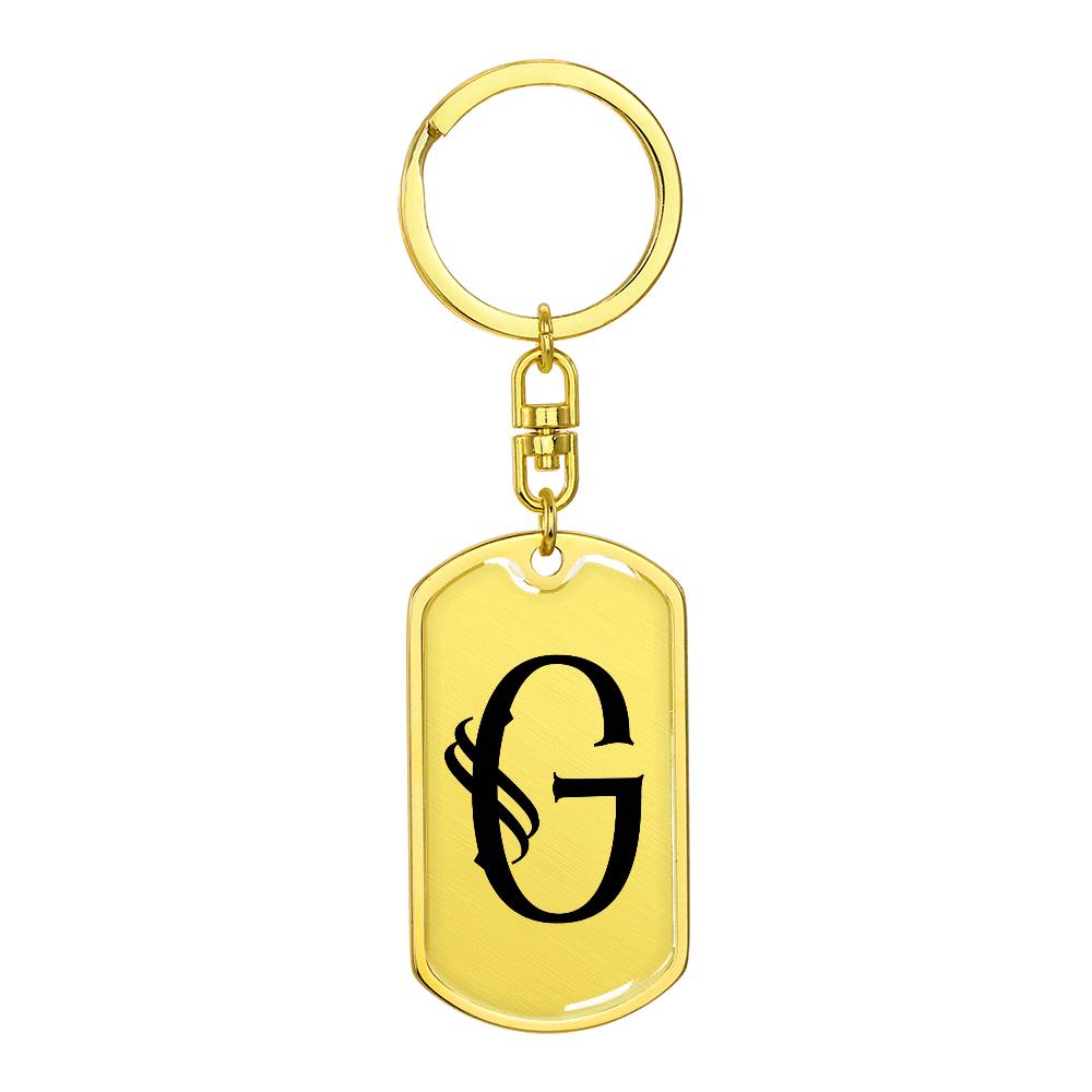 Initial G v001-11 - Luxury Dog Tag Keychain