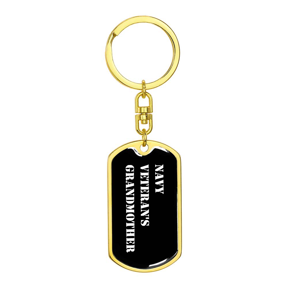 Navy Veteran's Grandmother v3 - Luxury Dog Tag Keychain