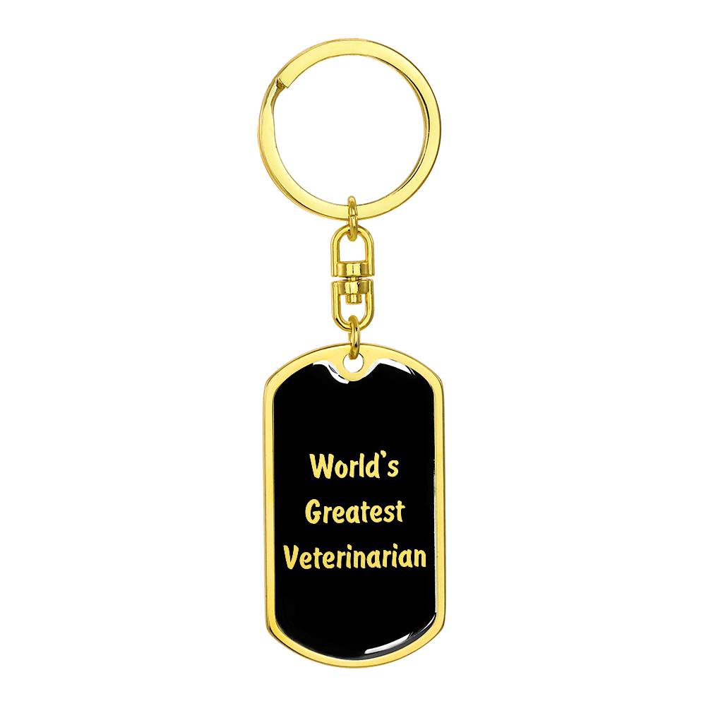 World's Greatest Veterinarian v2 - Luxury Dog Tag Keychain