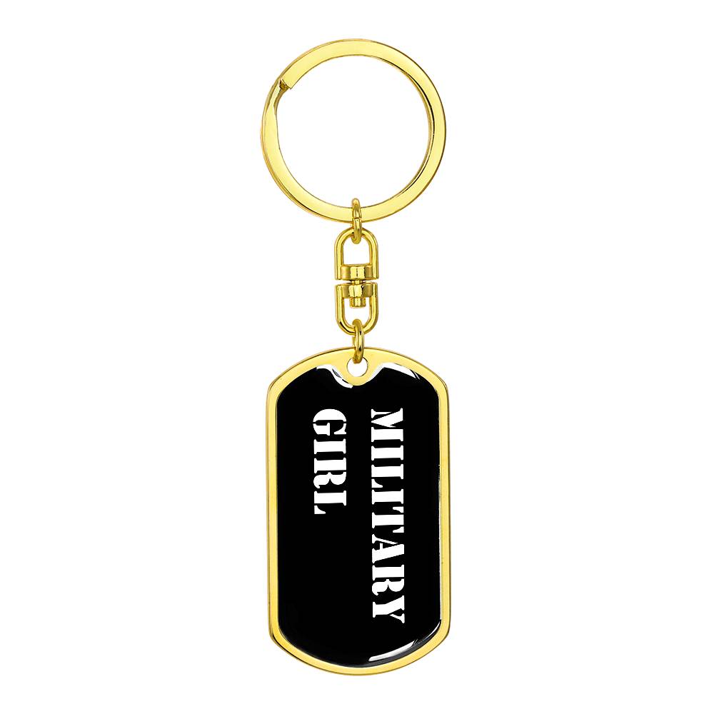 Military Girl v3 - Luxury Dog Tag Keychain
