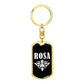Rosa v03a - Luxury Dog Tag Keychain