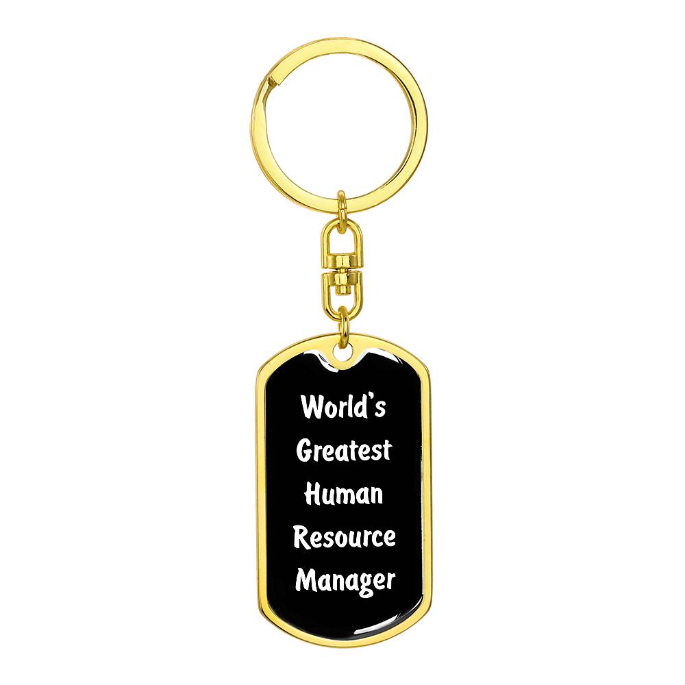 World's Greatest Human Resource Manager v3 - Luxury Dog Tag Keychain