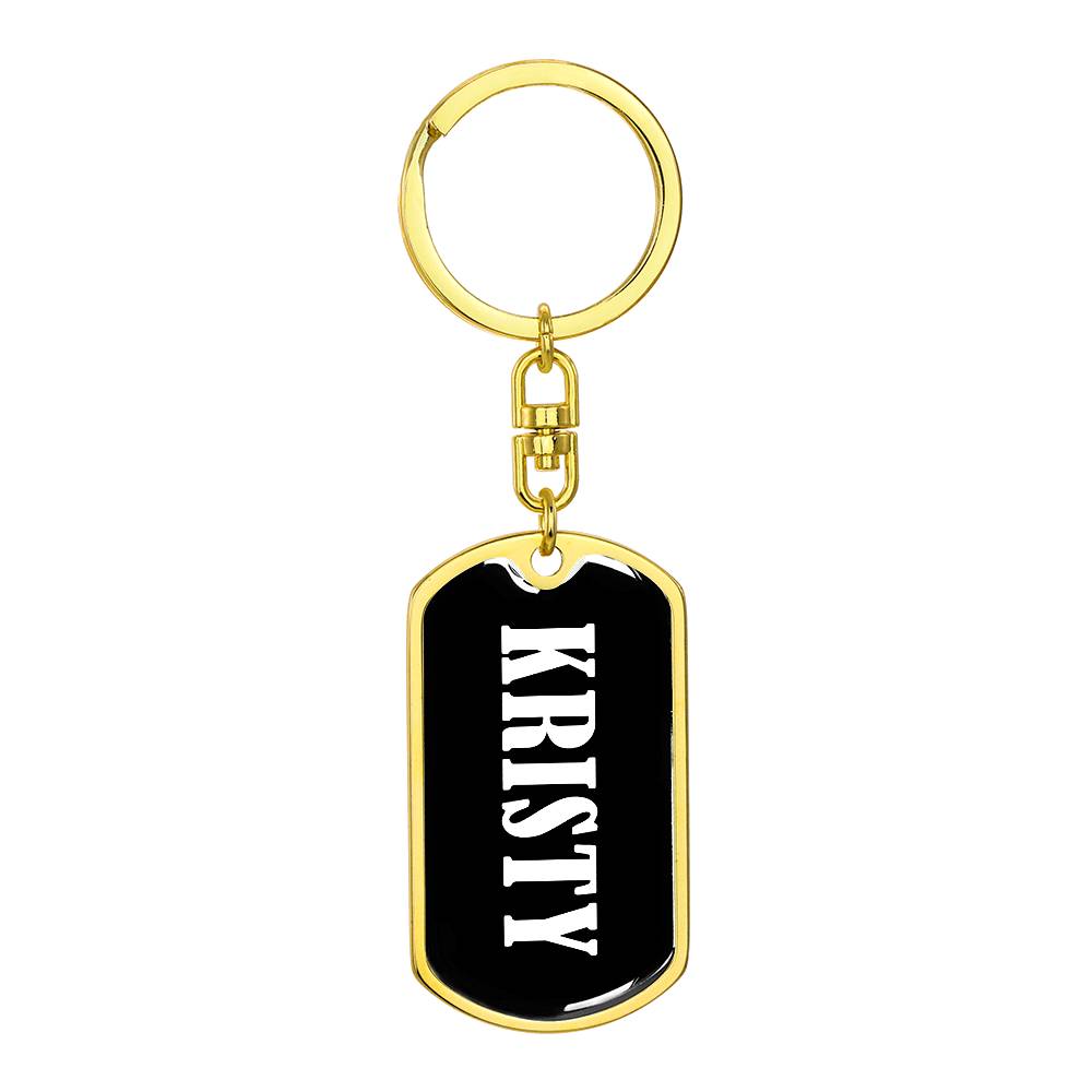 Kristy v01w - Luxury Dog Tag Keychain