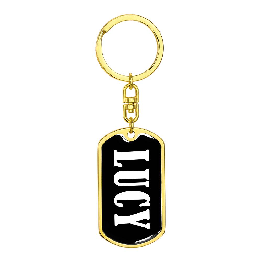 Lucy v01w - Luxury Dog Tag Keychain