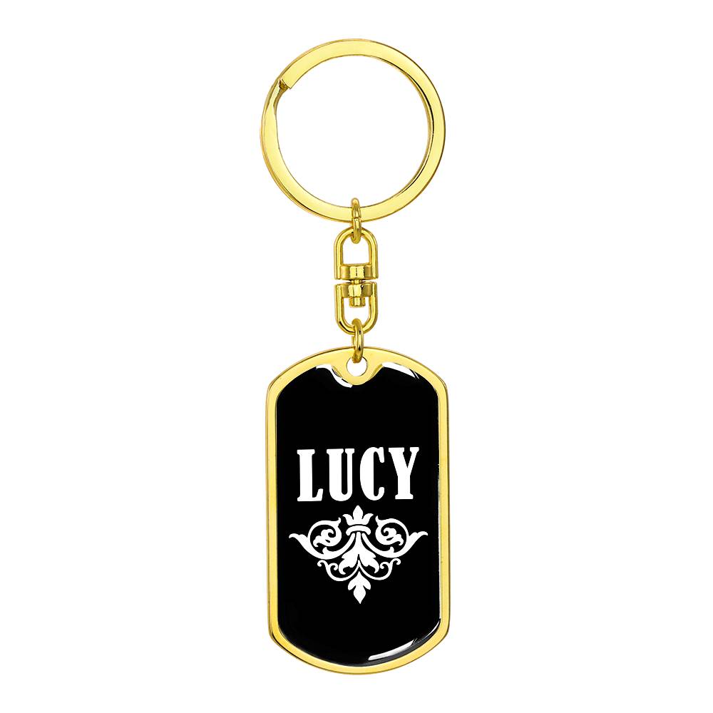 Lucy v03a - Luxury Dog Tag Keychain