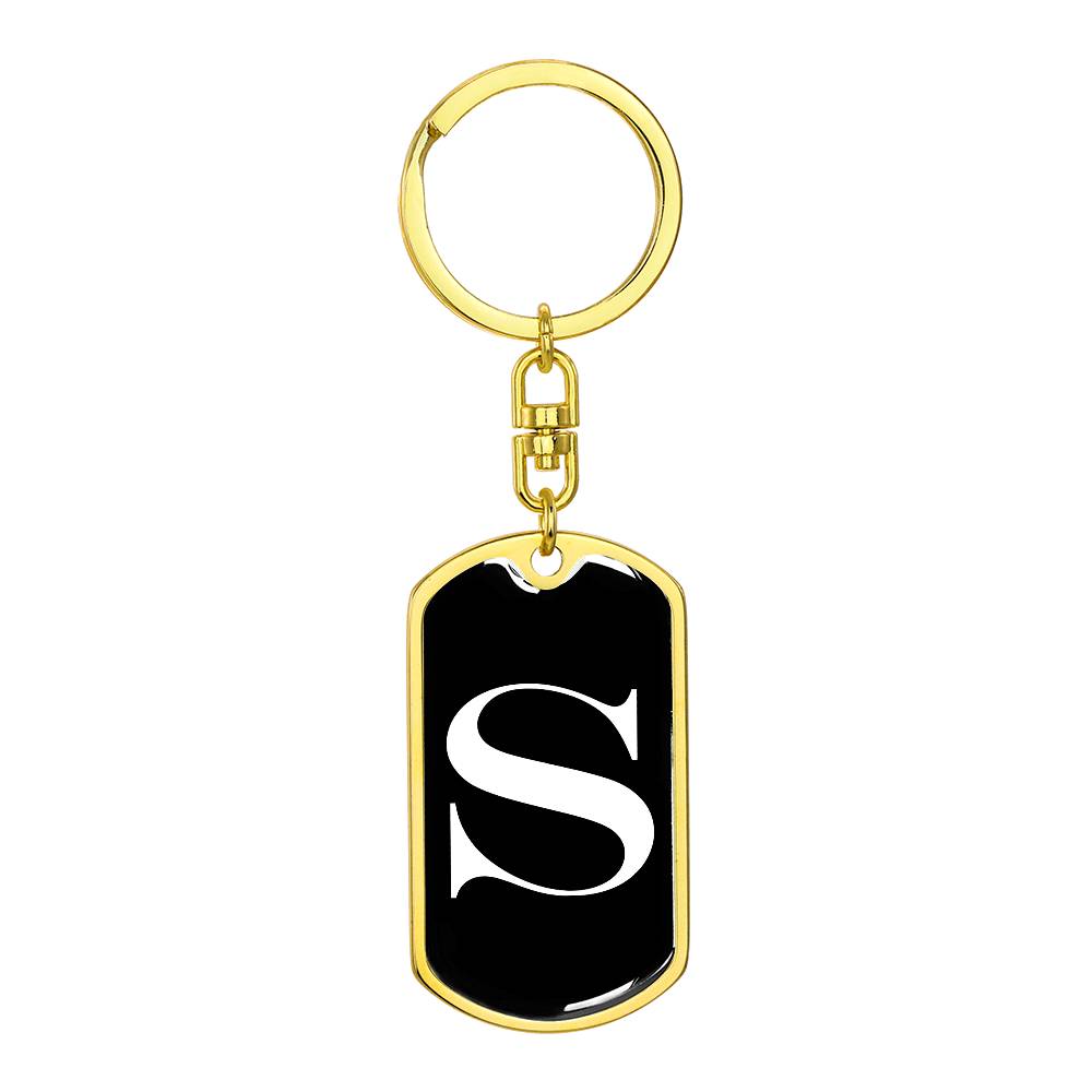 Initial S v3a - Luxury Dog Tag Keychain
