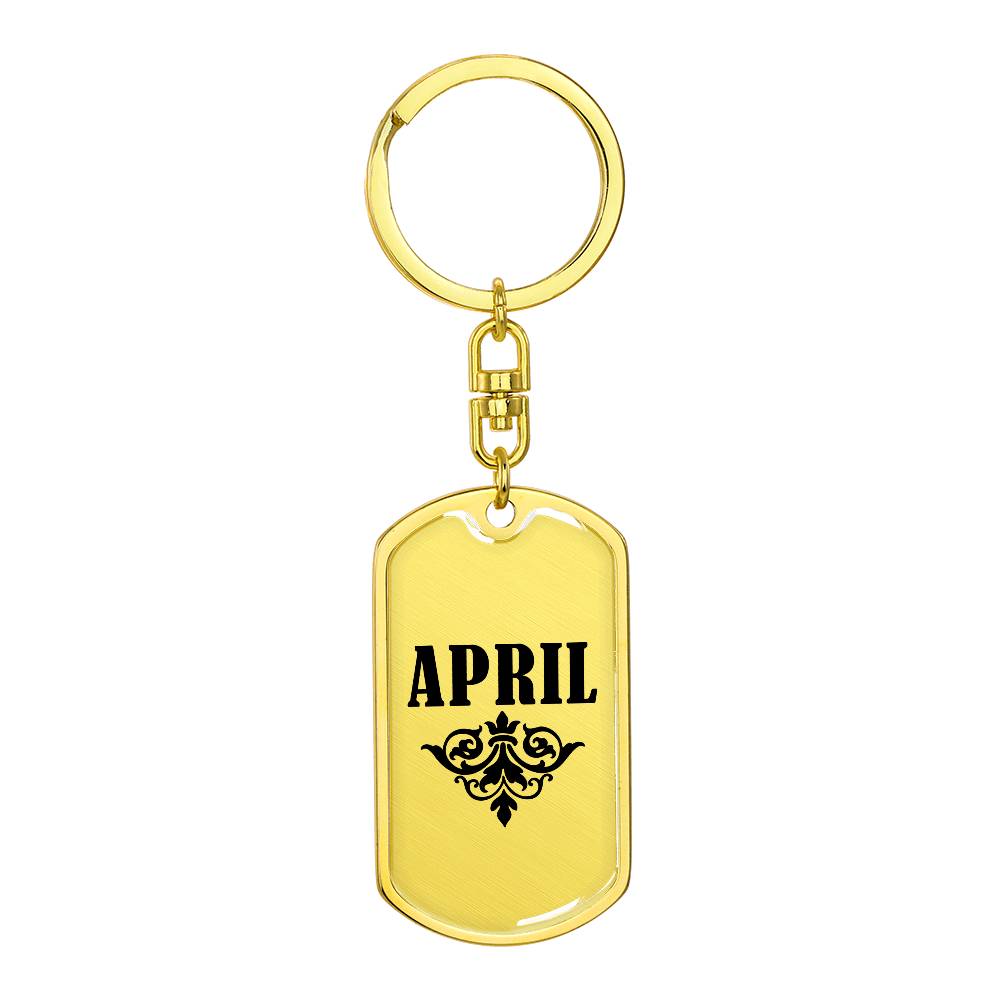 April v01a - Luxury Dog Tag Keychain