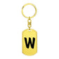 Initial W v1b - Luxury Dog Tag Keychain