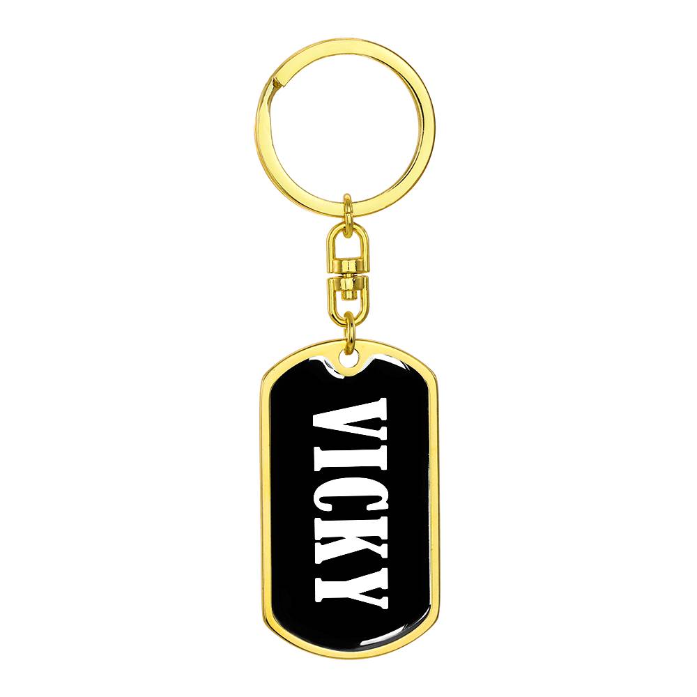 Vicky v01w - Luxury Dog Tag Keychain