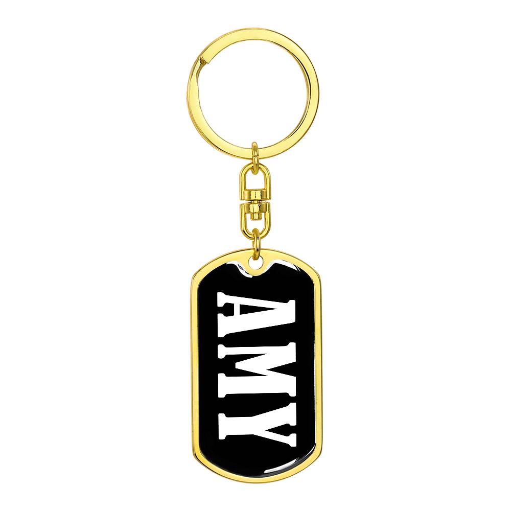 Amy v01w - Luxury Dog Tag Keychain