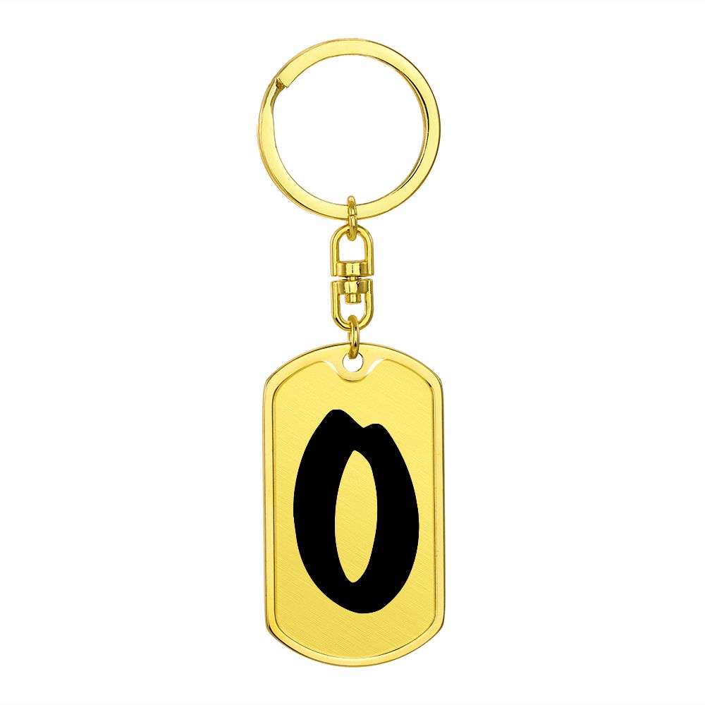 Initial O v1b - Luxury Dog Tag Keychain