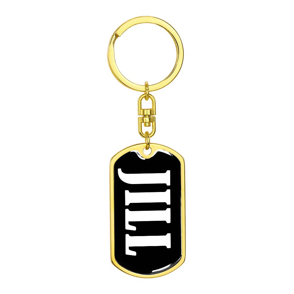 Jill v01w - Luxury Dog Tag Keychain