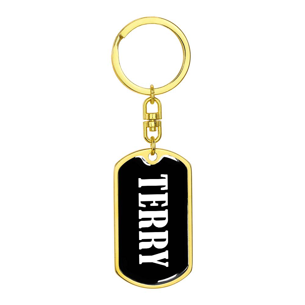 Terry v01w - Luxury Dog Tag Keychain