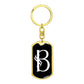 Initial B v001-13 - Luxury Dog Tag Keychain