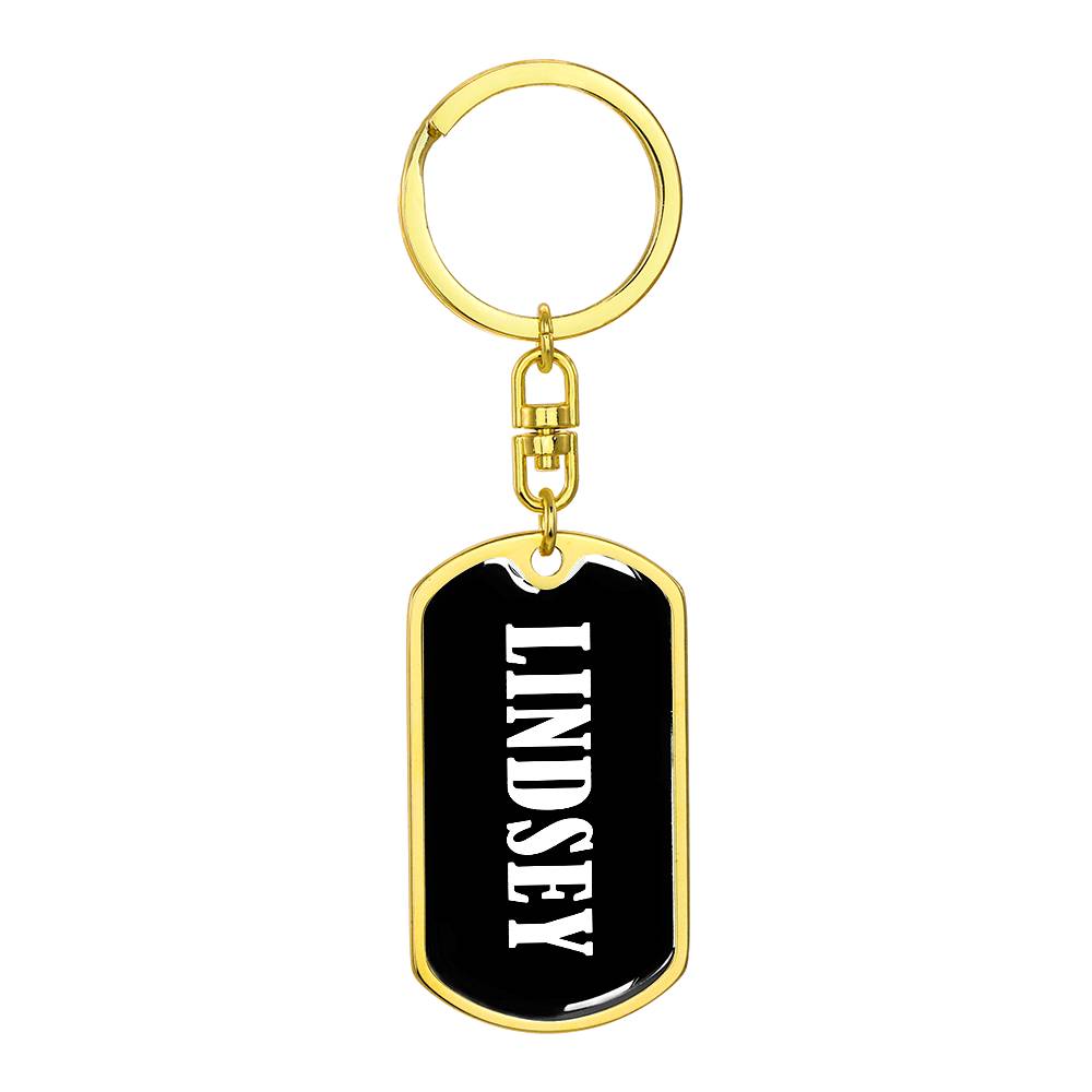 Lindsey v01w - Luxury Dog Tag Keychain