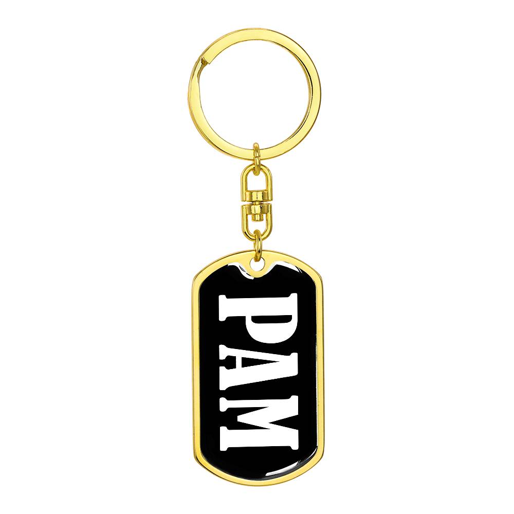 Pam v01w - Luxury Dog Tag Keychain