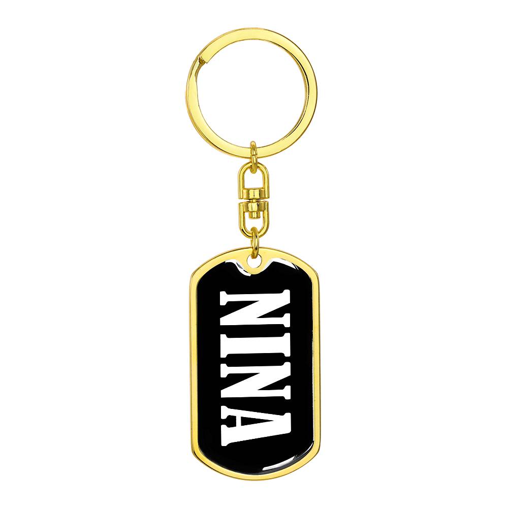 Nina v01w - Luxury Dog Tag Keychain