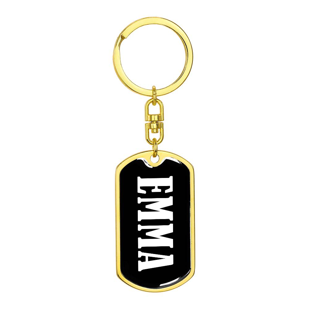 Emma v01w - Luxury Dog Tag Keychain