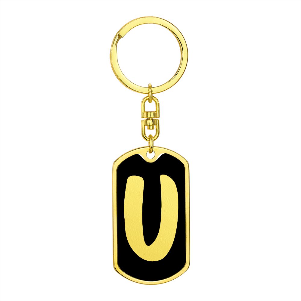 Initial U v2b - Luxury Dog Tag Keychain
