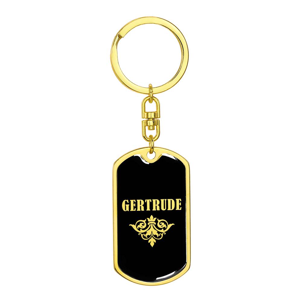 Gertrude v02a - Luxury Dog Tag Keychain