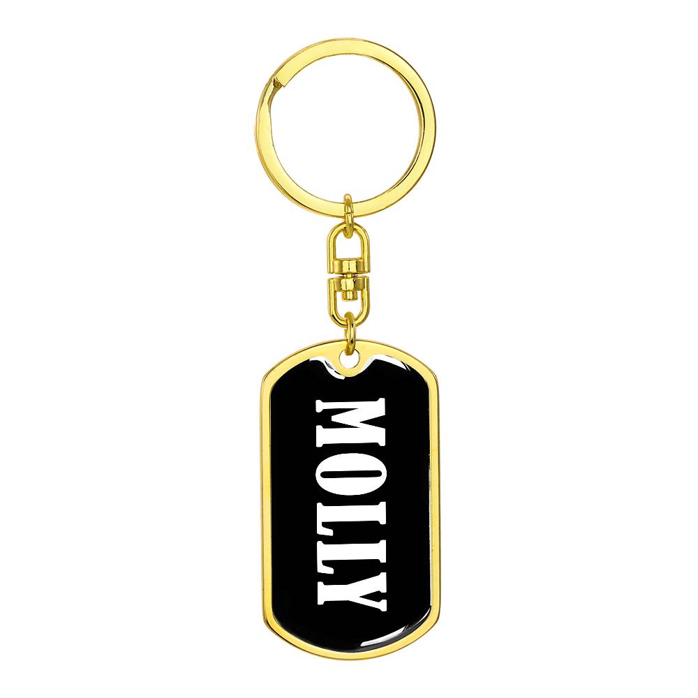 Molly v01w - Luxury Dog Tag Keychain