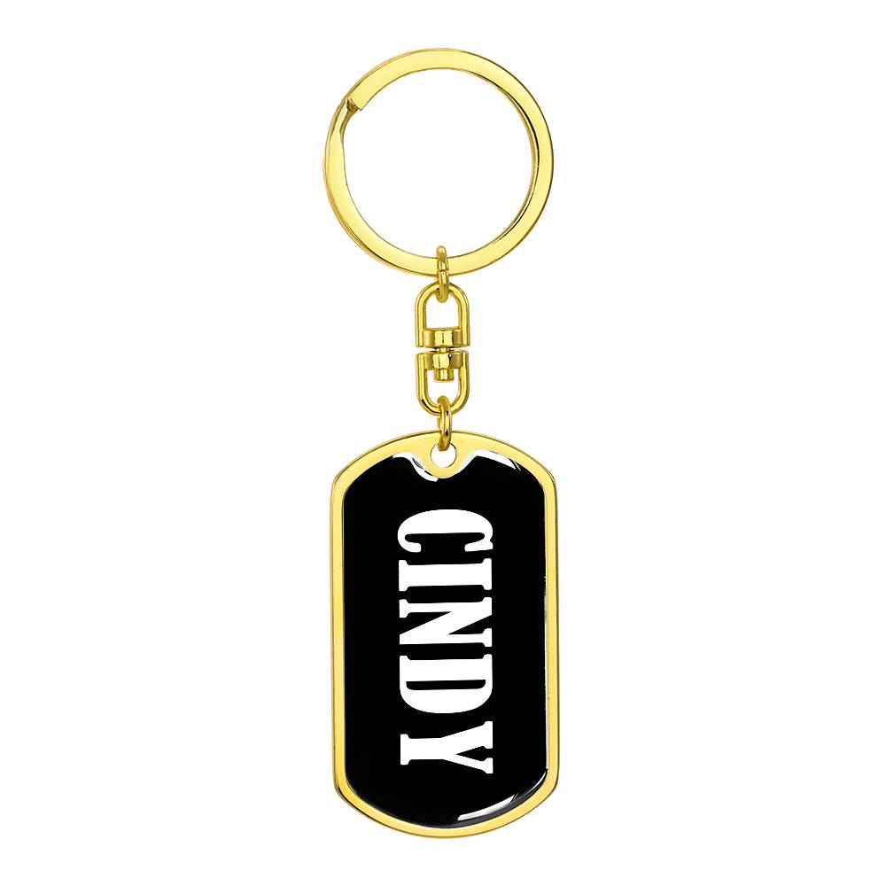 Cindy v01w - Luxury Dog Tag Keychain